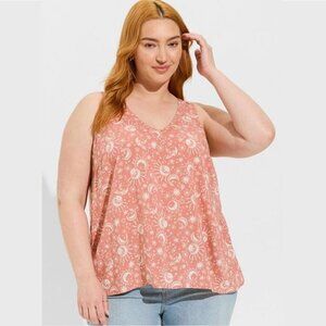Torrid - Challis Stitch Detail Tank in Atlas Celestial Print, Desert Sand​​​​